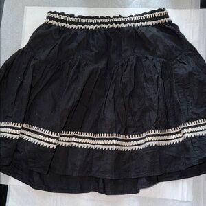 Little Moon Black Mini Skirt with White Accents
